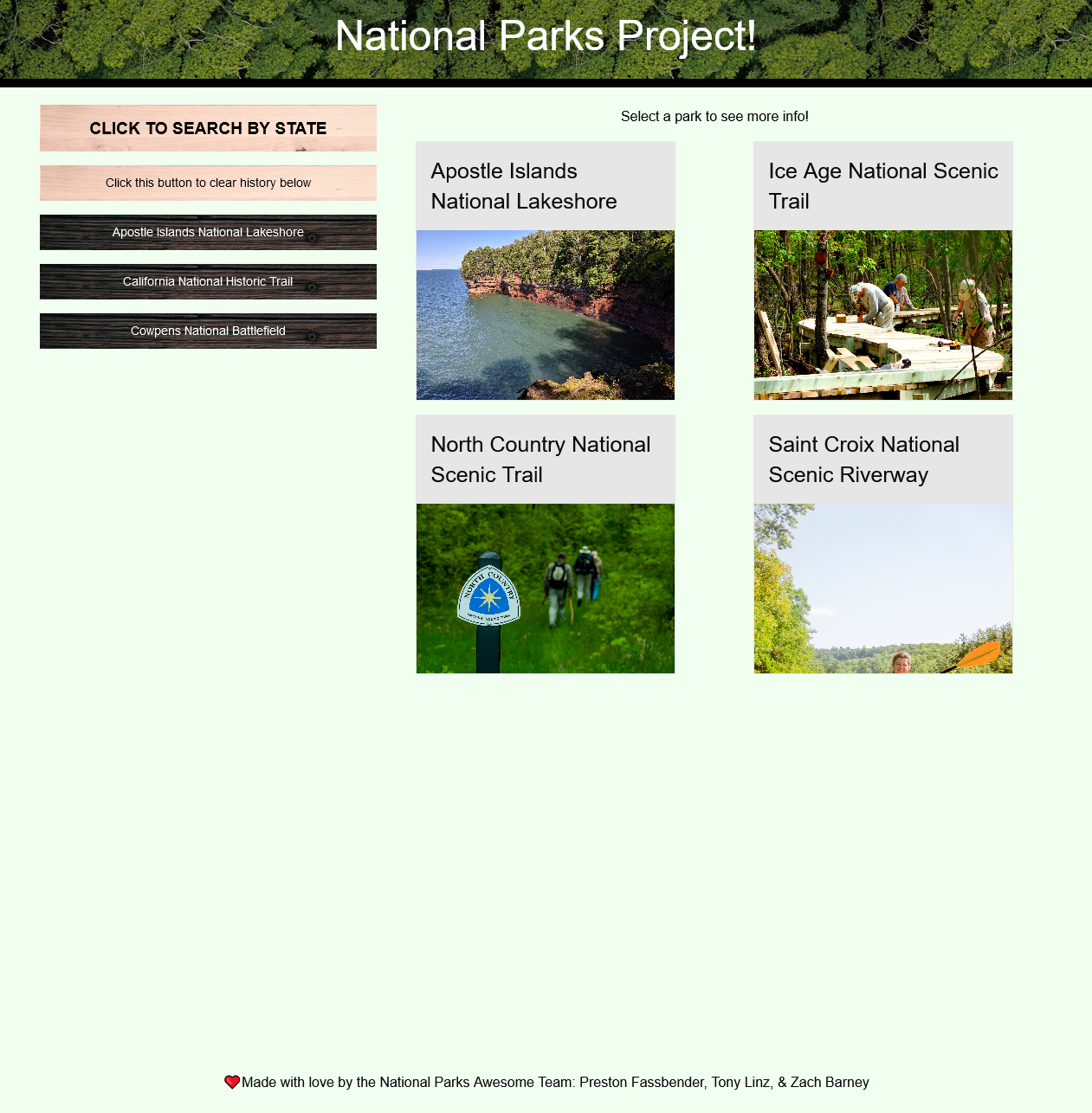 national-parks-info-and-weather group project homepage